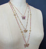 Ballet Pink Green Watermelon Tourmaline Butterfly Necklace - Papillon XVIII Necklace