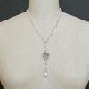 Ice Quartz Victorian Silver Paste Heart Pendant Necklace - Queen of Hearts Necklace