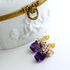 #5 Paisley Earrings - Amethyst Scorolite Rose Quartz Cluster Earrings