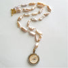 #1 Georgiana Necklace - Lover's Eye Locket Pink Blush Biwa Pearls