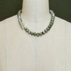 #7 Brooklyn Necklace Mystic Gray Moonstone MOP Inlay Toggle Choker Necklace
