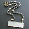 #1 L'offre III Necklace - Mystic Labradorite Pearls MOP Gaming Token