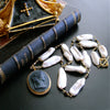 #5 Florentina Necklace - Biwa Pearls Pyrite Basalt Cameo