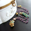 #7 Lucy Necklace - 18KYG Lucy Fob Sleeping Beauty Turquoise Amethyst Mystic Moonstone