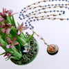 #4A Brezza Floreale III Necklace - Kyanite Scorolite Enamel Vinaigrette Necklace