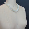 White Moonstone Choker Necklace with Abalone Inlay Toggle - Selene Necklace