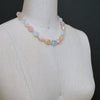 Beryl Aquamarine Morganite Nugget Choker Necklace Opal Inlay Toggle - Candie Necklace