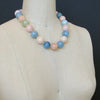 Beryl Aquamarine Morganite Choker Necklace Opal MOP Toggle Clasp - Fontanne IV Necklace