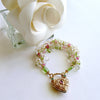 Rock Crystal Peridot Topaz Cluster Bracelet Padlock Heart - Posey Bracelet