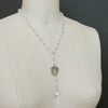 Ice Quartz Victorian Silver Paste Heart Pendant Necklace - Queen of Hearts Necklace