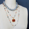 #8 Harper Choker Necklace - Gray Monstone Natural Topaz