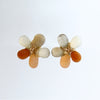 #1 Akimi Earrings - Multi Moonstone Leaf Flower Post Earrings