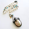 #1 Alana Necklace - MOP Scent Bottle Pearls Turquoise