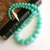 #3 Courtney Necklace - Smooth Chrysoprase Matinee Necklace Opal Inlay Toggle