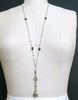 #7 Étaín Necklace - Turquoise Garnet Keshi Pearls Austro Hungarian Swan Fob