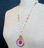 #6 Capraia Sailors Valentine Necklace - Pink Sapphires Pearls