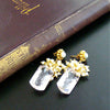 #4 Marisol Cluster Earrings - Pink Topaz Seed Pearls