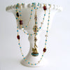#2 Étaín Necklace - Turquoise Garnet Keshi Pearls Austro Hungarian Swan Fob