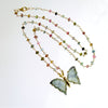 #1 Le Papillion II Necklace - Blue Green Tourmaline Butterfly Necklace