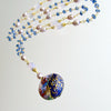 #7 Brezza Floreale III Necklace - Kyanite Scorolite Enamel Vinaigrette Necklace