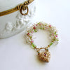 Rock Crystal Peridot Topaz Cluster Bracelet Padlock Heart - Posey Bracelet