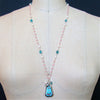 #7 Adaline Necklace - Pink Agate Apatite Pearls Guilloche Scent Bottle