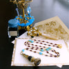 #3 Adrianna Necklace - Austro Hungarian Fob Garnets Turquoise
