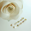Watermelon Tourmaline Slices Flameball Pearl Post Duster Earrings - Anastasia Earrings II