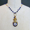 #8 Lillian Necklace - Lapis Pink Quartz Porcelain Chatelaine Scent Bottle