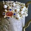 #4 Tellaro Intaglio Cameo Necklace - Freshwater Pearl Torsade