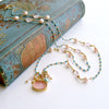 #3 Treia Necklace - Pink Venetian Intaglio Necklace Turquoise Rose Quartz