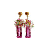 #1FF Delphine III Earrings - Pink Topaz Baguette Cluster Earrings