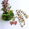 #3 Le Papillon VII Necklace - 18K Gold Watermelon Tourmaline Butterfly Necklace