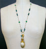 #3 Maurelle Necklace - Freshwater Pearls Green Onyx Victorian Stars Scent Bottle