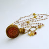 #3 Alora Necklace - Garnet Pearl Necklace Victorian Filigree Chatelaine Scent Bottle