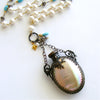 #2 Alana Necklace - MOP Scent Bottle Pearls Turquoise