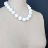 #5 Blanca Necklace - 20mm White Agate Golfballs