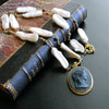 #3 Florentina Necklace - Biwa Pearls Pyrite Basalt Cameo
