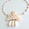 #2 Amorette Necklace - Pink Shell Cherub Angel Necklace