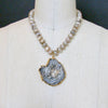 #5 Maisie Necklace - Mystic Peach Moonstone Conchina Druzy Pendant
