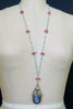 #9 Ainsley Necklace - Turquoise Pink Topaz Austro Hungarian Chatelaine Scent Bottle