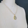 #7 Langley Necklace - Rose Quartz Druzy Slice Tourmaline Crystal