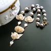 #2 Les Anges Espiegles Necklace - Gray Baroque Pearls EcoIvory Cherubs (1)