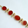 #4 Acireale Intaglio Bracelet - Salmon Intaglios Rubies Pearls