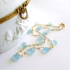 #3 Les Coquilles de la Mer Necklace - Aquamarine Carved Shells Pearls