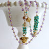 #6 Lucy Necklace - 18KYG Lucy Fob Sleeping Beauty Turquoise Amethyst Mystic Moonstone