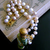 #8 Claudette Necklace - Cherub Scent Bottle Pink Pearls Necklace