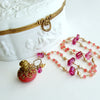 #2 Toinette Necklace - Salmon Chalcedony Pink Quartz Salmon Opaline Scent Bottle Necklace