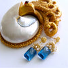 #2 Dione IV Earrings - London Blue Topaz Seed Pearl Moonstone Cluster Earrings