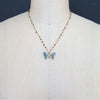 #5 Le Papillion II Necklace - Blue Green Tourmaline Butterfly Necklace
